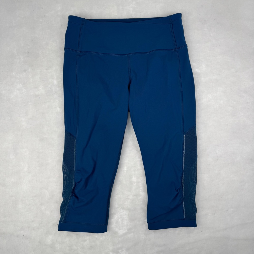Lululemon Womens Leggings Twist & Train Crop Size 8 Jaded Blue Yoga pants